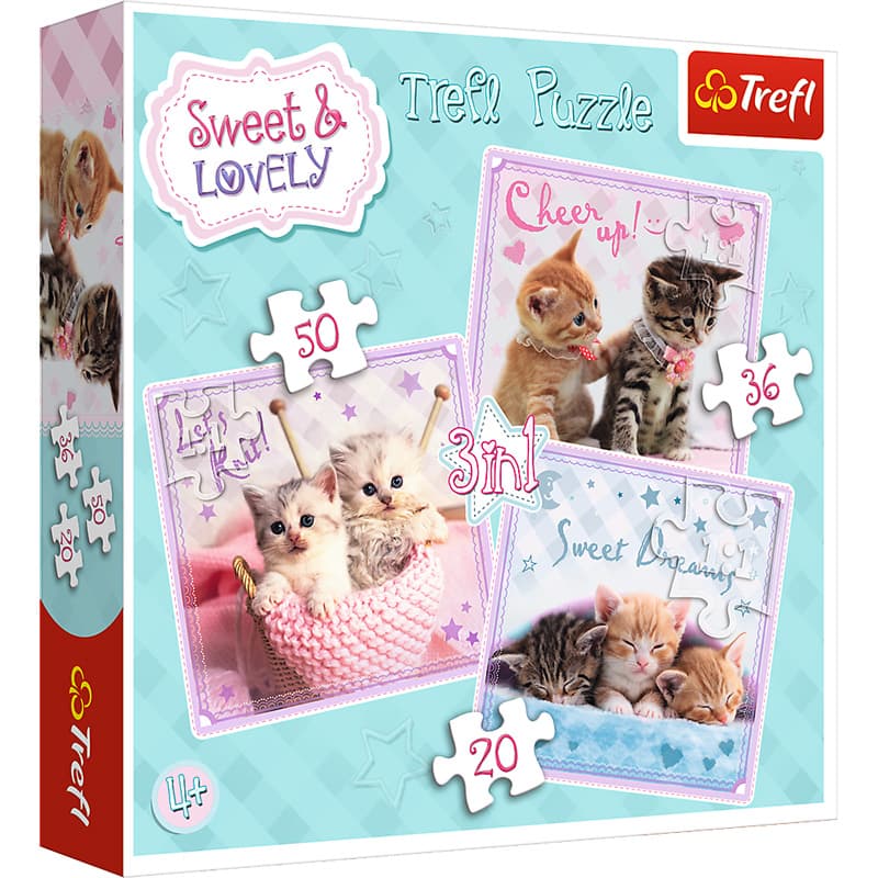 Trefl puzzle 3-u-1 Mačići 3 slagalice