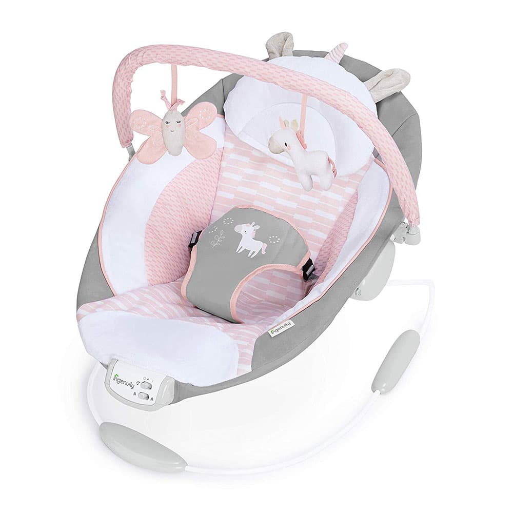 Ingenuity Bebi ležaljka sa vibracijom i melodijama Flora the Unicorn 12201