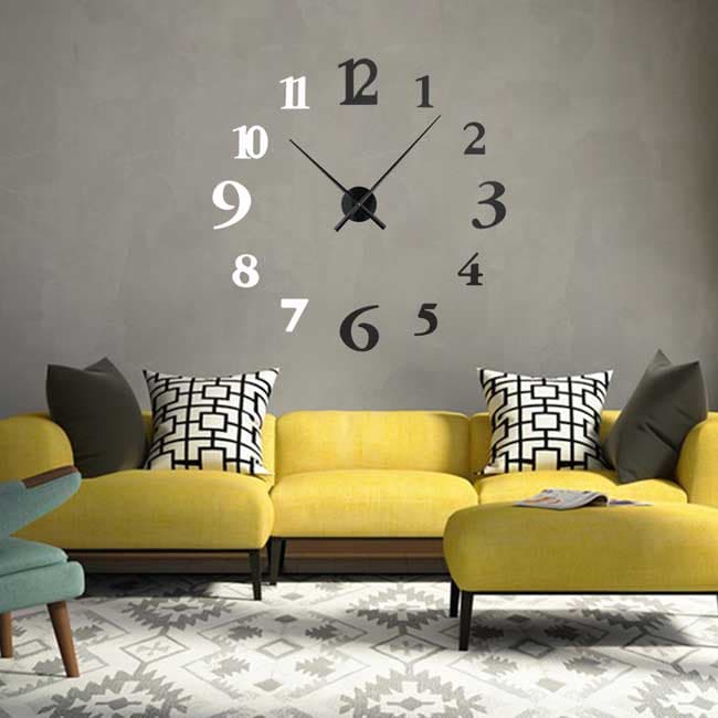 3D Veliki samolepljivi zidni sat T4345WB