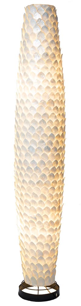 Globo podna lampa Bali-I 25854S podna lampa 147cm sa prekidačem 2x E27 morska školjka