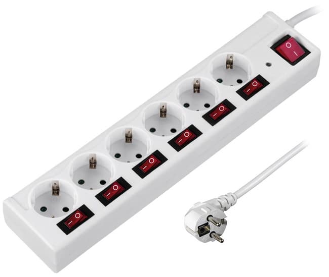 Hama Produžni kabl sa 6 utičnica koje se pojedinačno aktiviraju 3.5kW 1.4m 121947