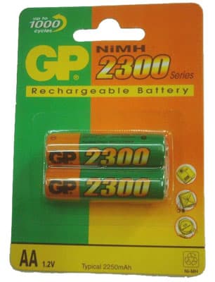 GP NiMH punjive baterije AA 2300 mAh - pakovanje 2 kom.