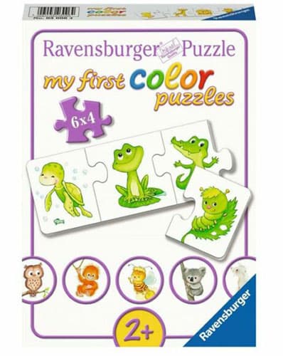 Puzzle za najmlađe Životinje i boje 6x4 delova My First Color Puzzles Ravensburger 03006