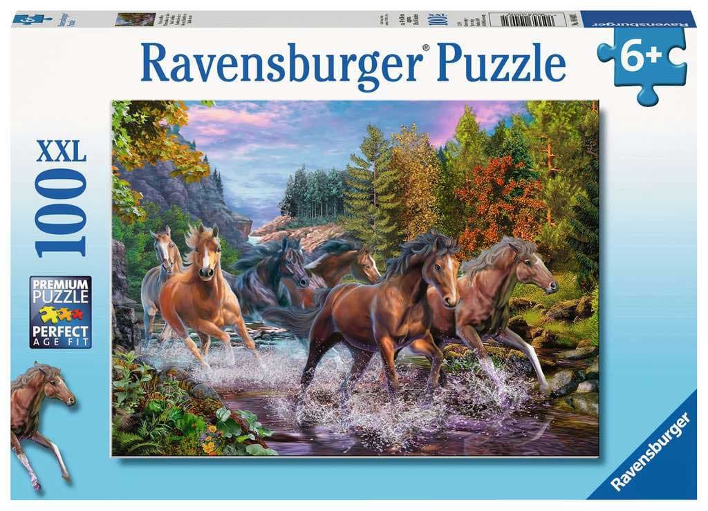 Puzzle 100 delova Konji galopiraju kroz reku Ravensburger 10402