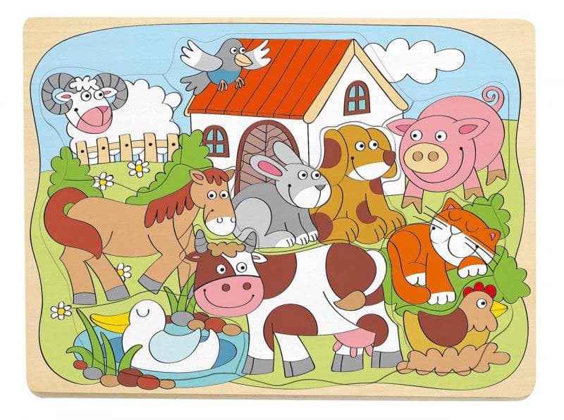 WOODY Drveni puzzle 10 delova Domaće životinje 91929