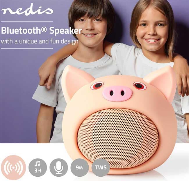 Nedis Bluetooth zvučnik sa Hands-Free funkcijom Pinky Pig