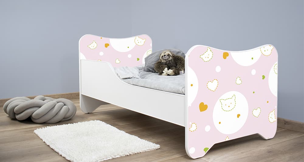 Dečiji krevet sa dušekom i letvicama happy kitty KITTY 140x70 cm