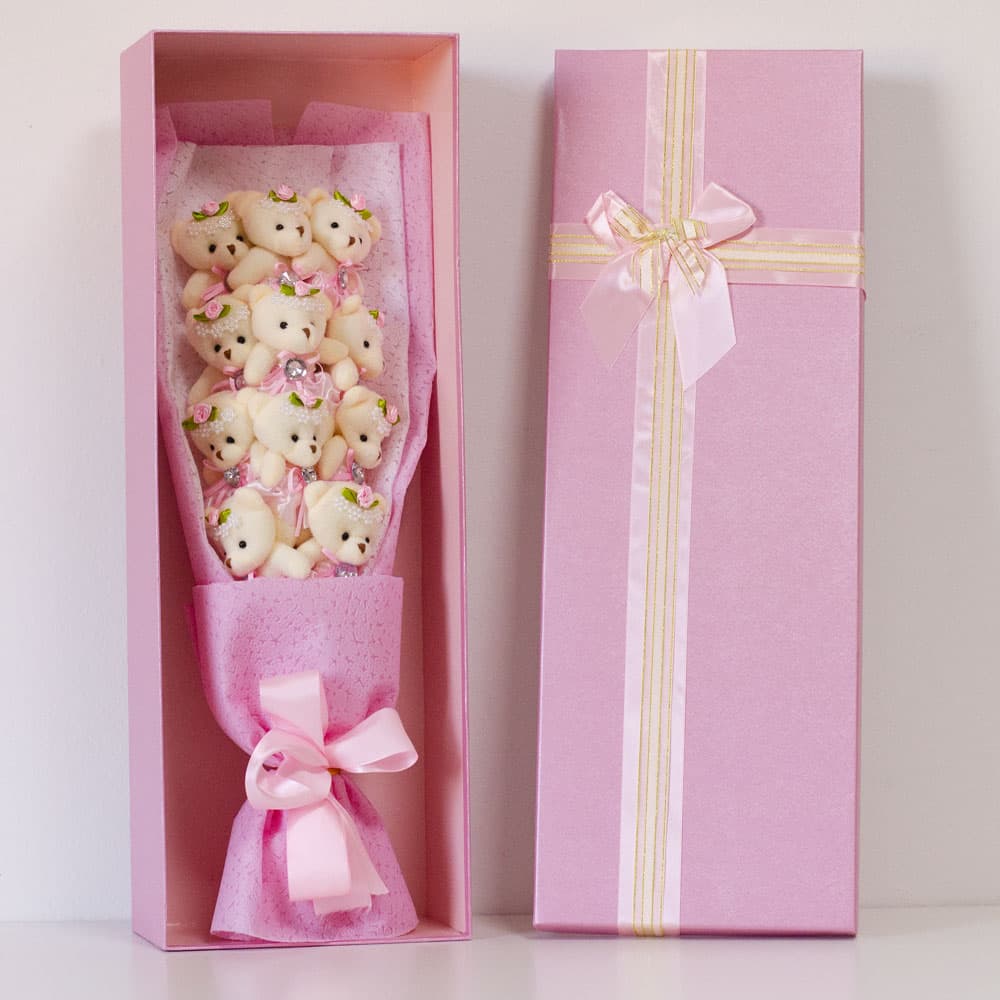 Teddy Bear Buket Roze