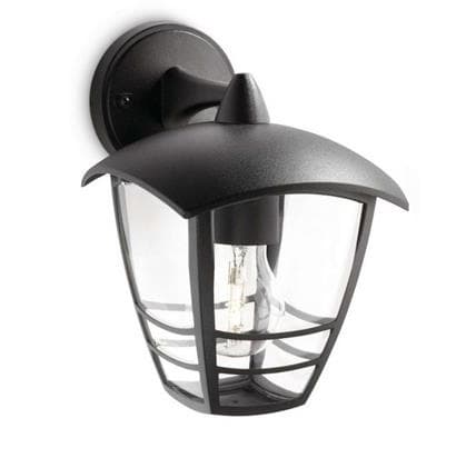 Creek spoljašnja zidna svetiljka crna - na dole 1x60W