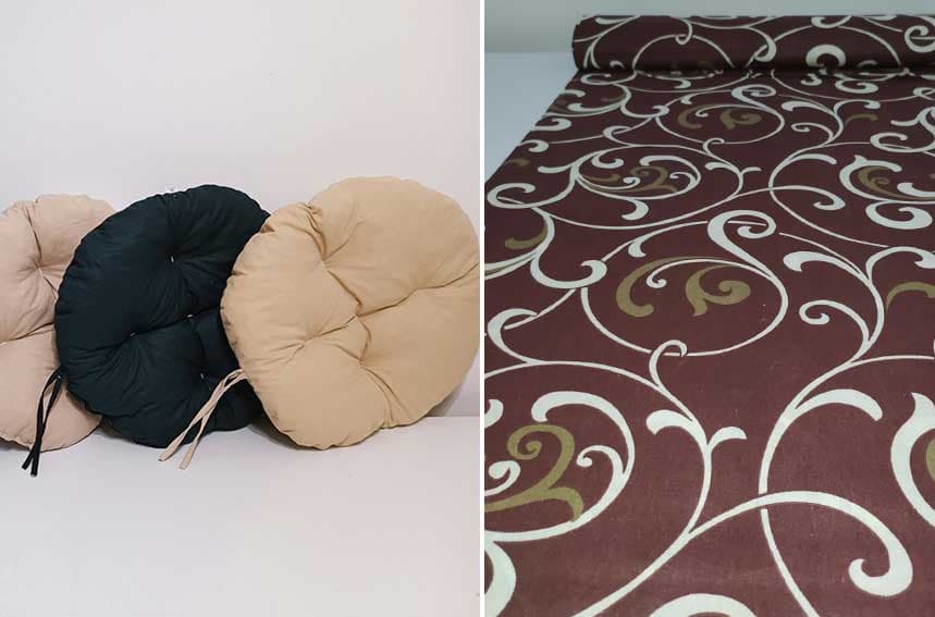 Okrugli jastuk sedalica za stolice 50 cm - Brown Ornament