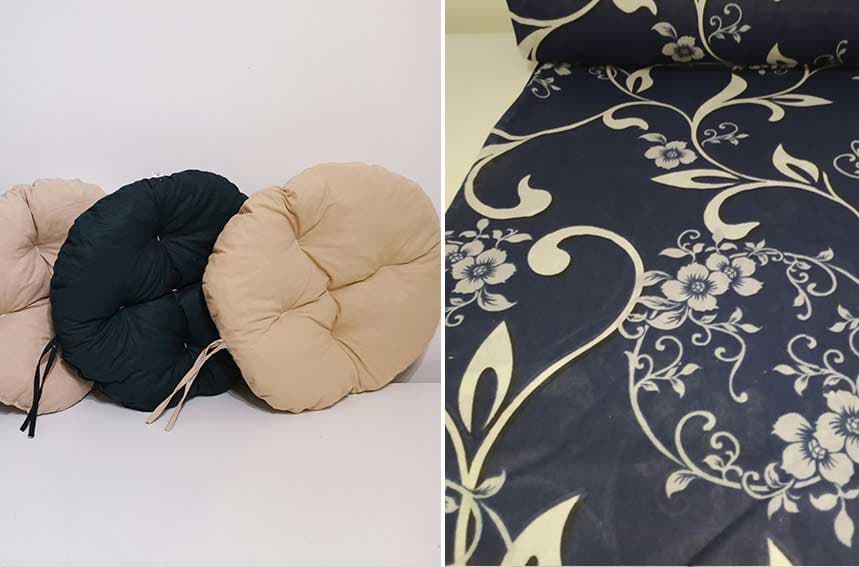 Okrugli jastuk sedalica za stolice 50 cm - Dark Blue Ornament