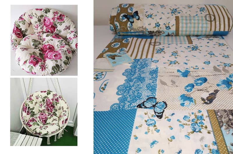 Jastuci za Makrame ljuljašku  - Blue Patchwork