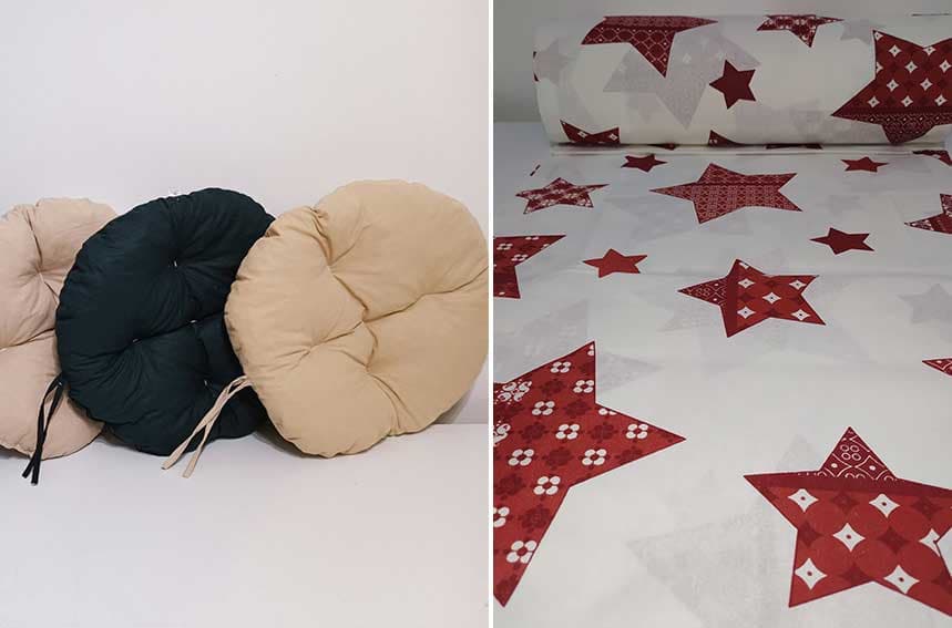 Okrugli jastuk sedalica za stolice 50 cm - Red Stars