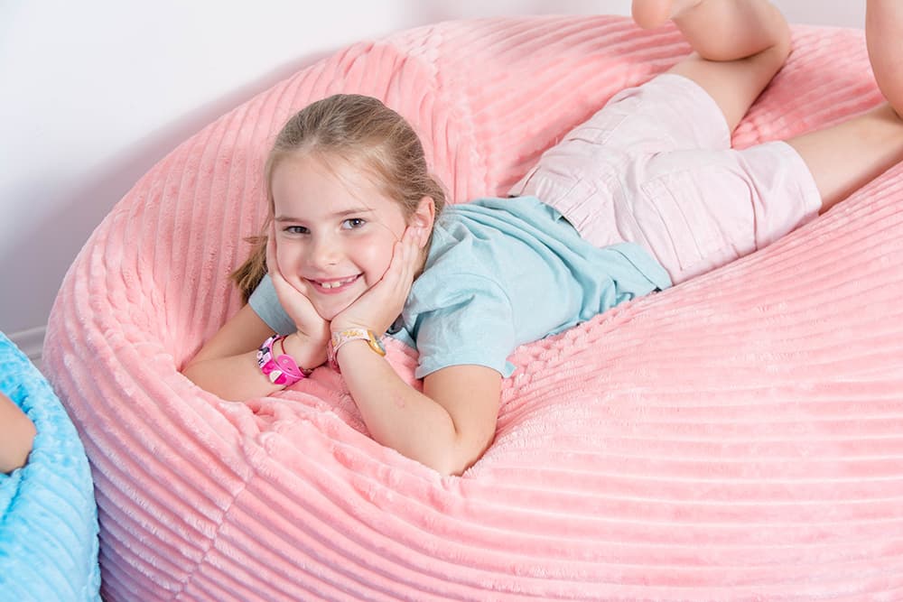 Lazy Bag Kids Fotelja Štraftica roze