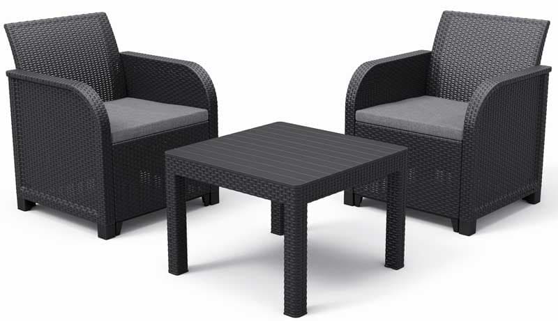Balkonska garnitura Rosalie Grafit 249588