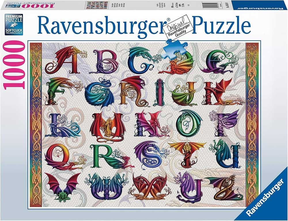 Puzzle slagalica 1000 delova Zmajev alfabet Ravensburger 16814