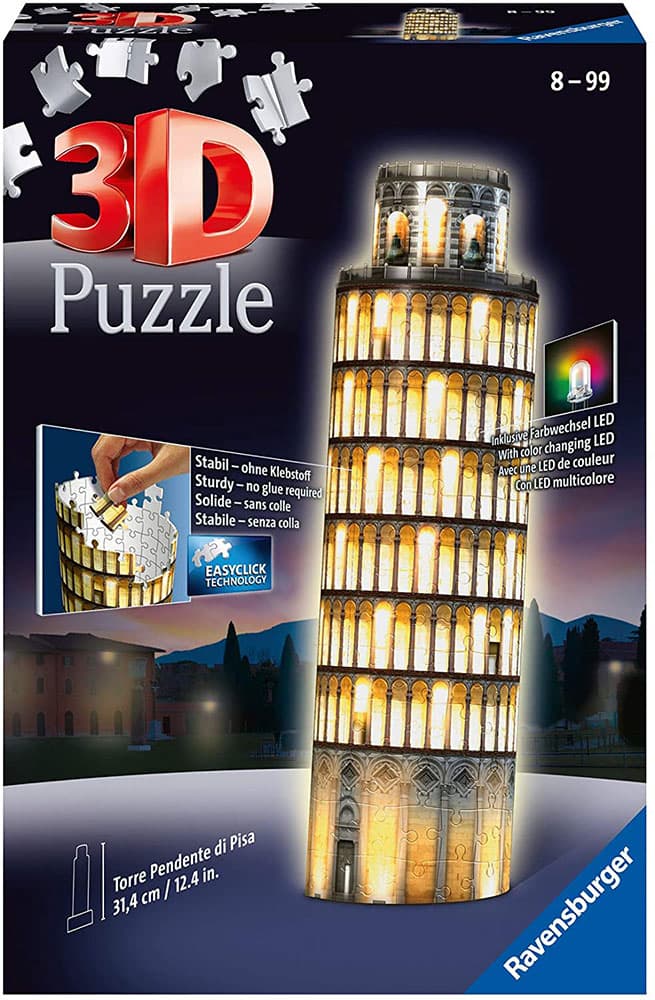 Ravensburger 3D Puzzle Slagalica - Krivi toranj u Pizi sa osvetljenjem 12515
