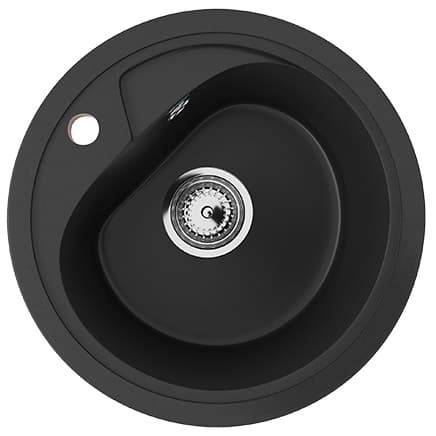 Granitna sudopera sa sifonom Ulgran U500-344 okrugla ultra crna