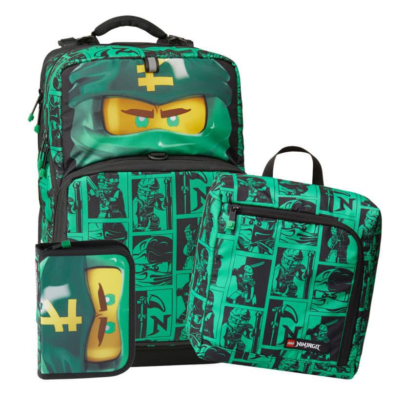 LEGO® Komplet Ranac za školu + pernica + torba za fizičko Maxi Plus Mortensen NINJAGO Green 20229