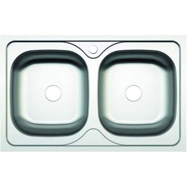 Inox dupla sudopera 50x80cm Zilan ZLN2982