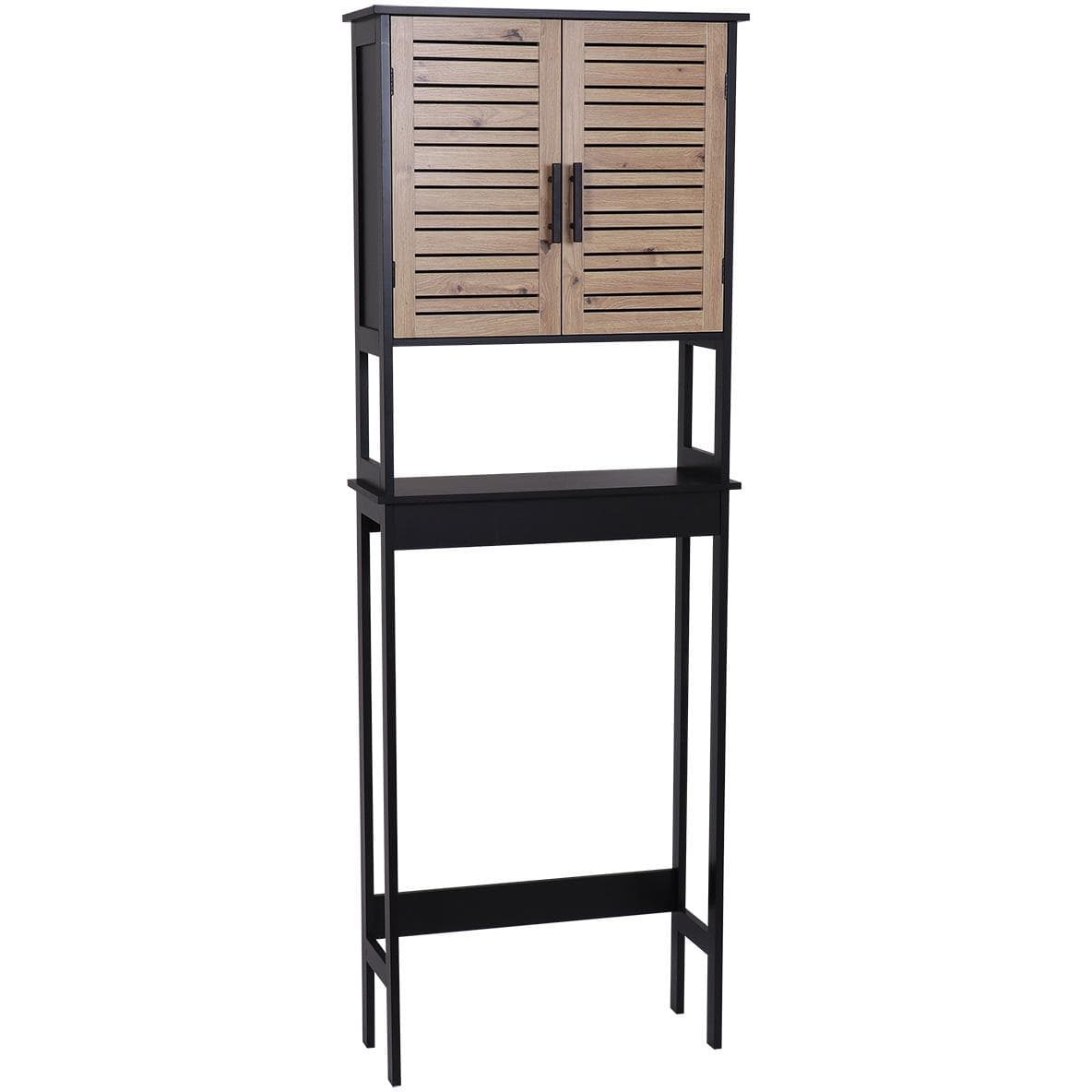 Kupatilski. Ormarić Za Iznad WC Šolje - Sa Dvoje Vrata i Policom Bergen 63x23x179cm Mdf Crno Wood