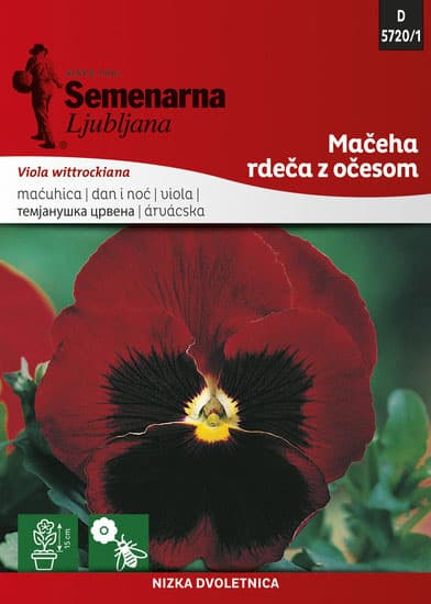 Cveće Dan i noć - crveni sa okom - Viola wittrockiana 10 kesica 5720/1