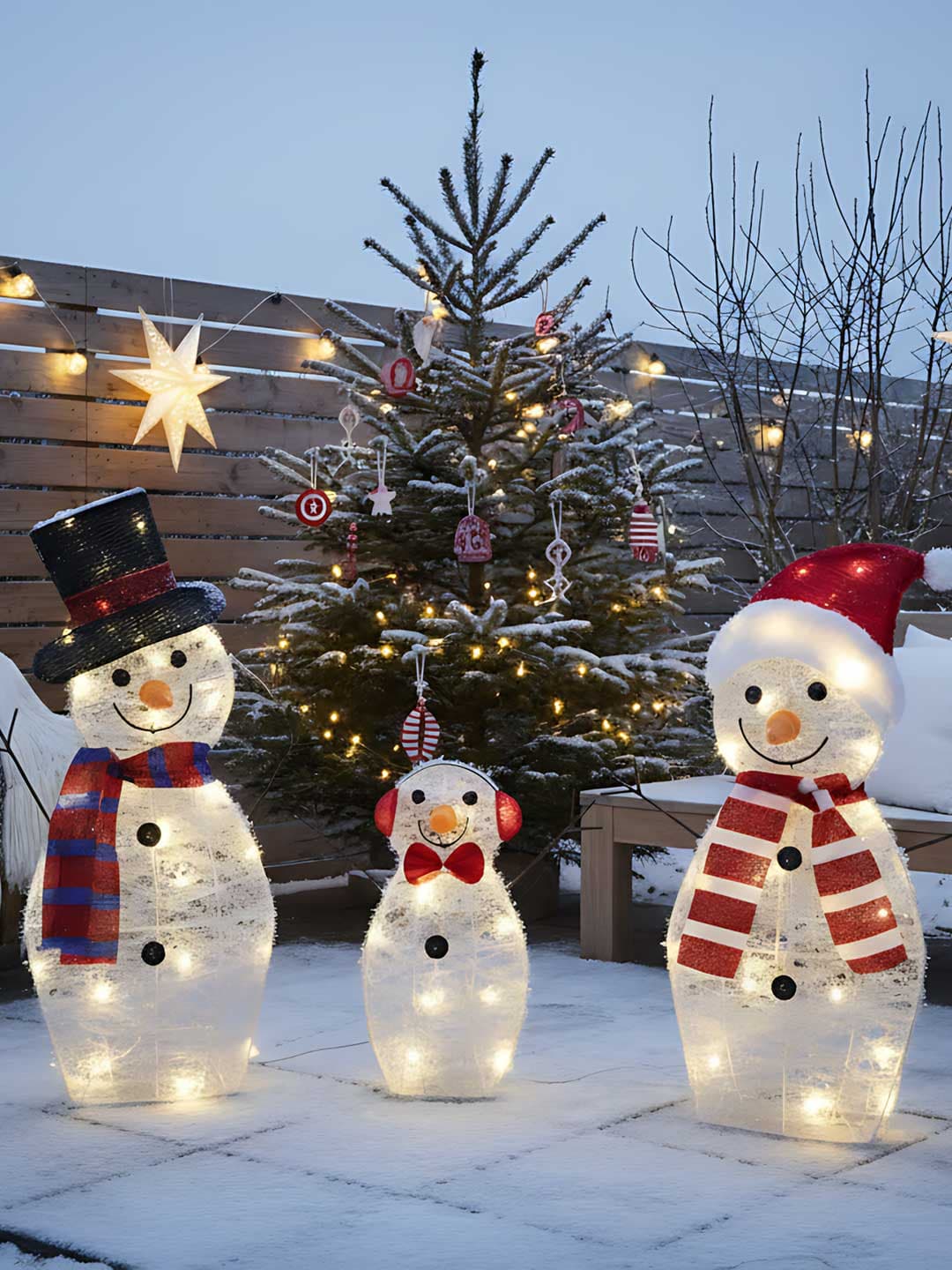 LED Sneško Porodica Novogodišnja Deko Rasveta Za Spoljnu Upotrebu