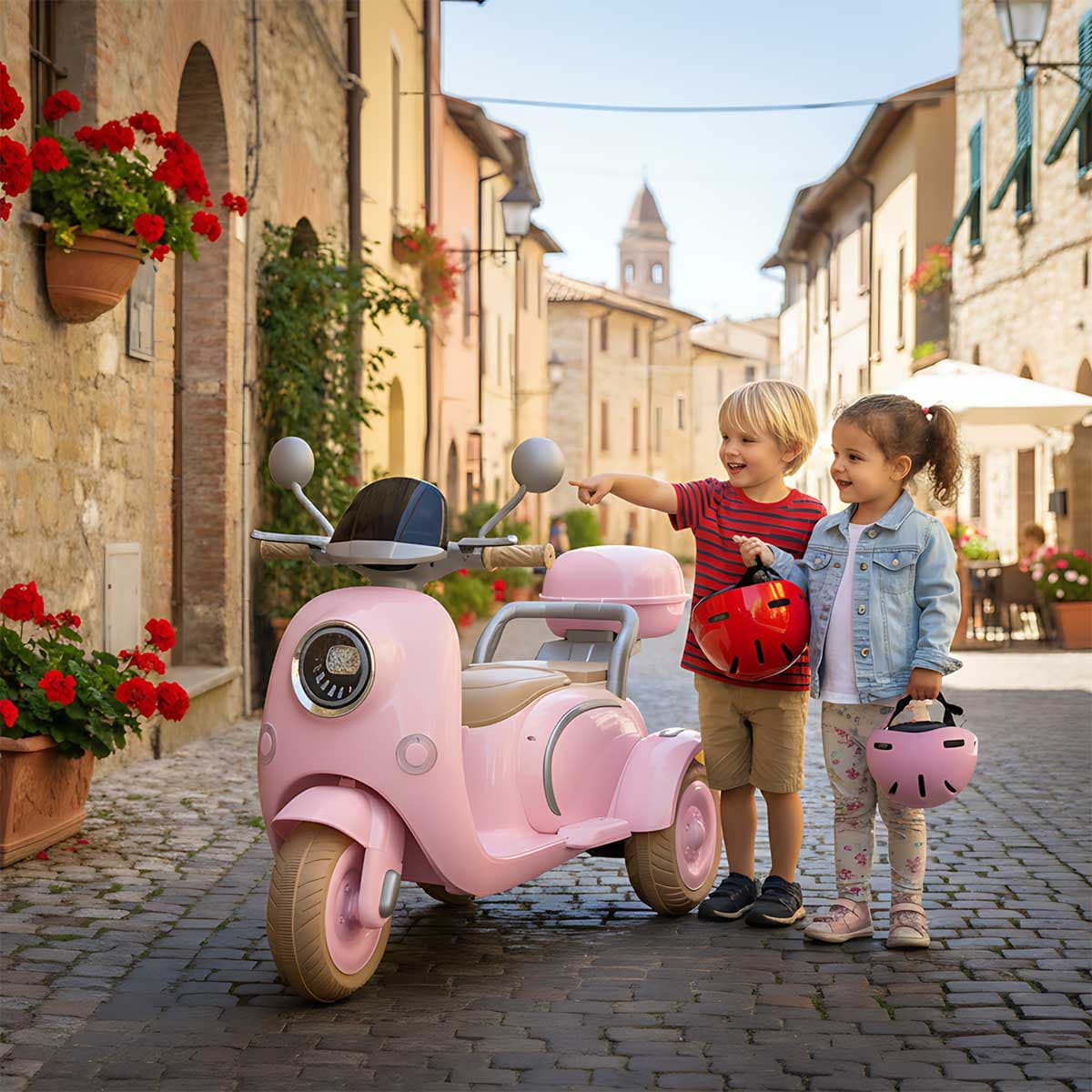 Vespa Tricikl Dvosed Roze