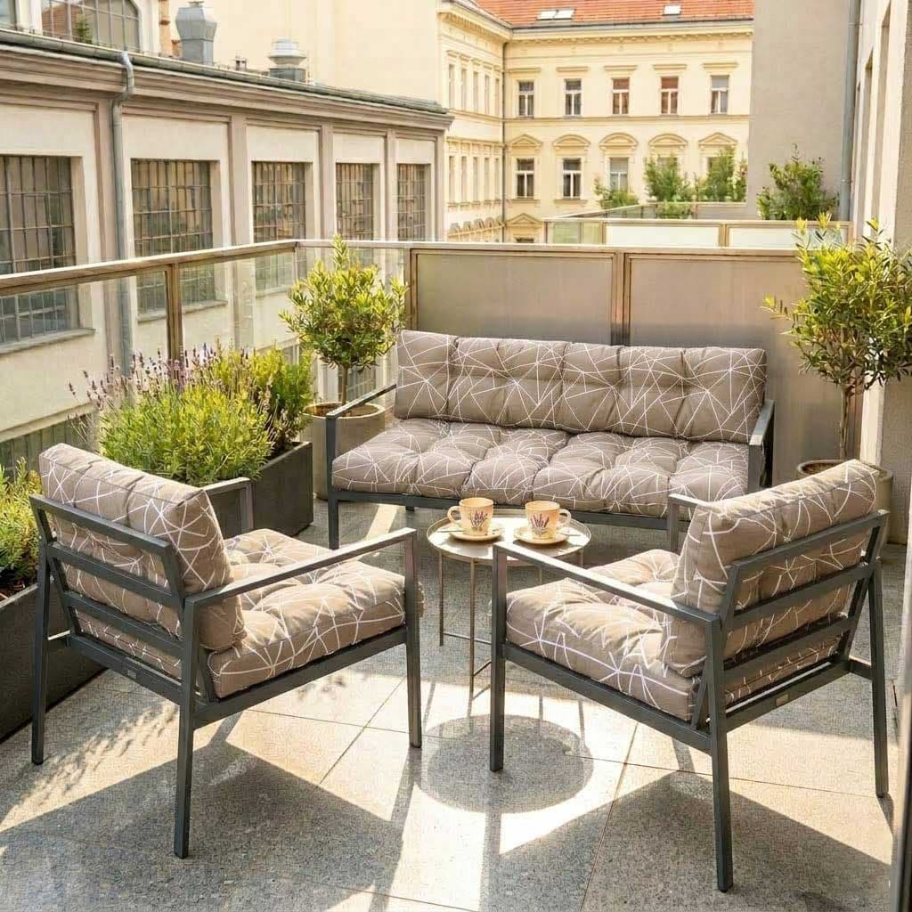 Jastuci Za Baštensku Garnituru Sa Niskim Naslonima - Dvosed i Dve Fotelje GEOMETRIC