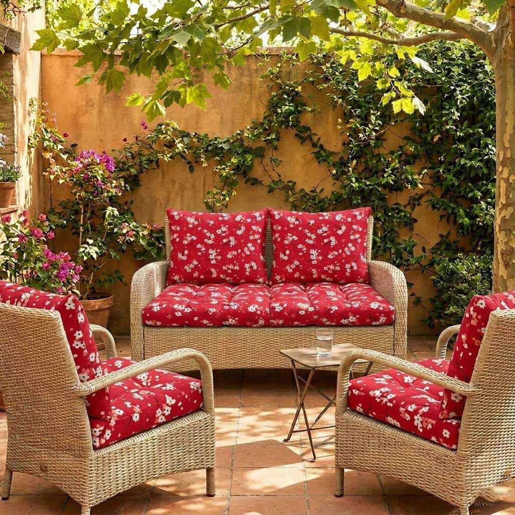 Jastuci Za Baštensku Garnituru - Dvosed 120cm i Dve Fotelje RED SPRING