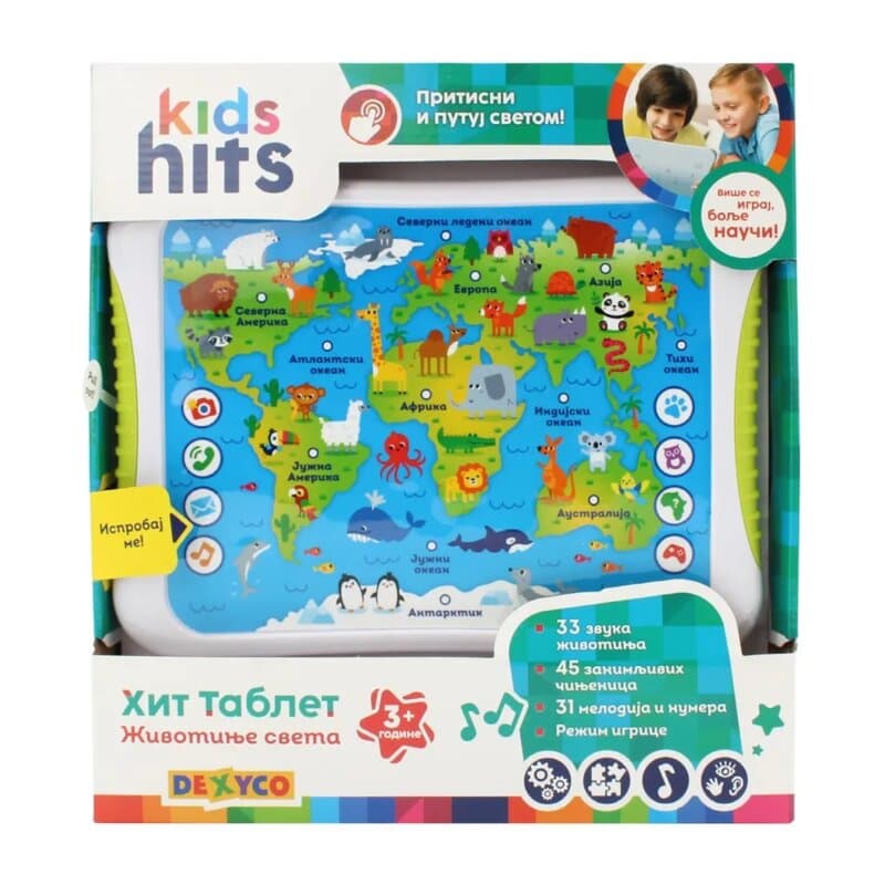 KIDS HITS Interaktivni tablet Životinje sveta