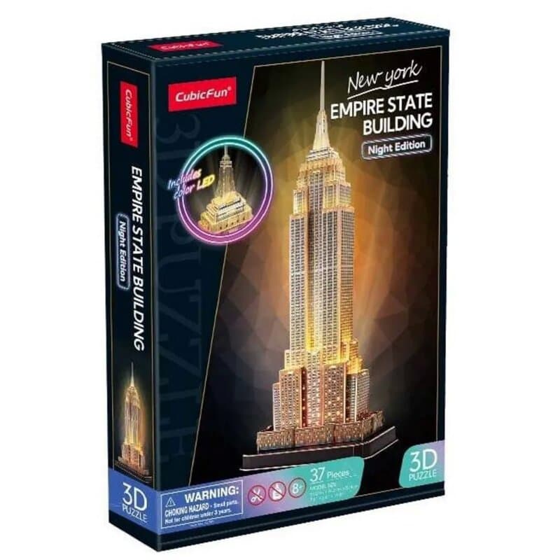 3D Puzzle Empajer Stejt Bilding CubicFun L539H sa LED osvetljenjem