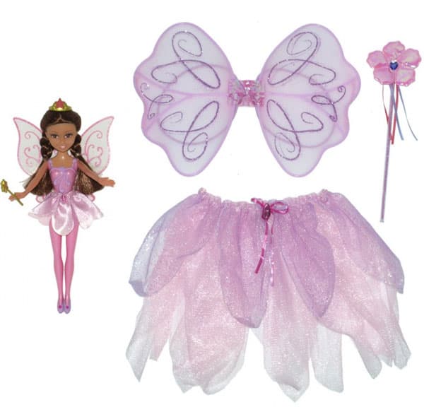 Lutka Sparkle Girlz i kostim Vile za devojčicu (suknjica, krila i štapić) 44-403