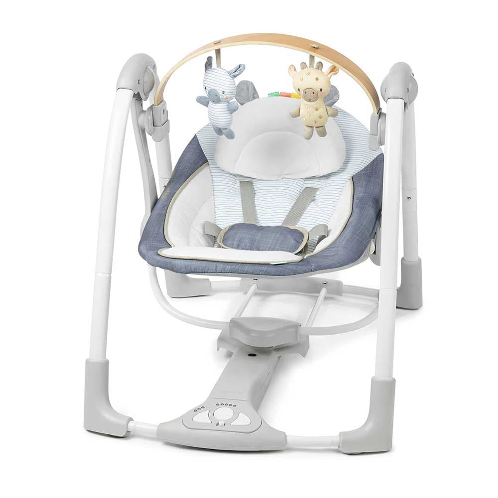 Bebi ljuljaška sa melodijama i kablom Swing n Go Chambray Ingenuity™ 16925