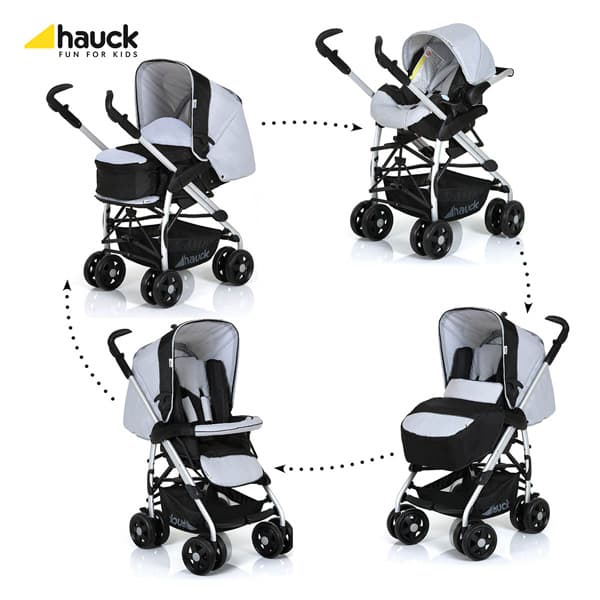 Hauck Trio set - Kolica sa nosiljkom i autosedištem Eagle Caviar Silver 5050042