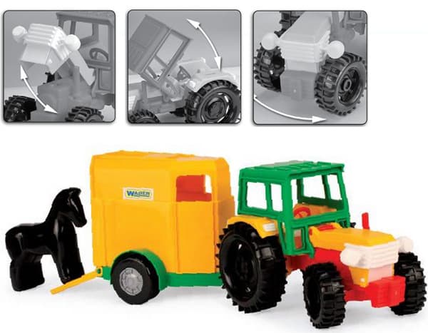 Dečija igračka traktor sa prikolicom za konje Wader 35001