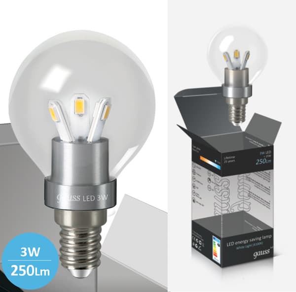 Štedljive LED sijalice 2 kom. Gauss E14 3W 220V 4100K HA105201203
