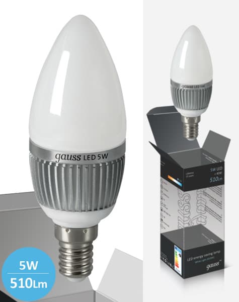 Štedljive LED sijalice 2 kom. Gauss E14 5W 220V 4100K EB103101205