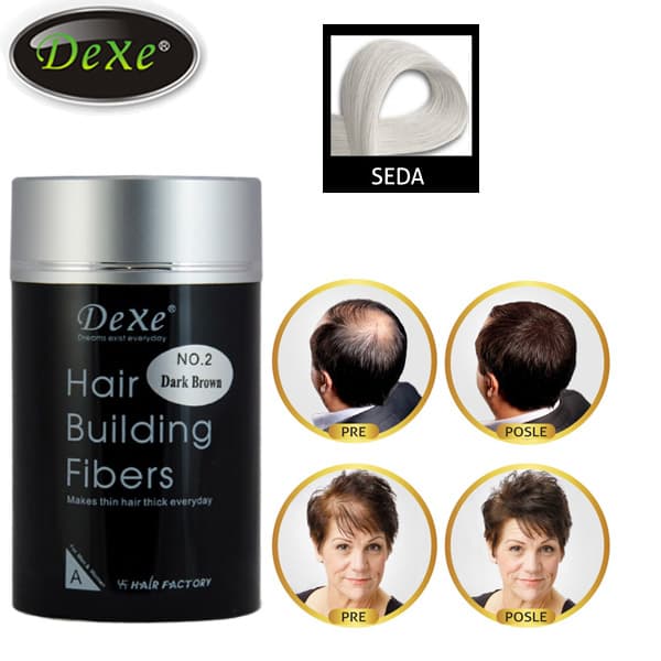 Preparat za proređenu kosu Dexe Hair Building Fibers 22g seda