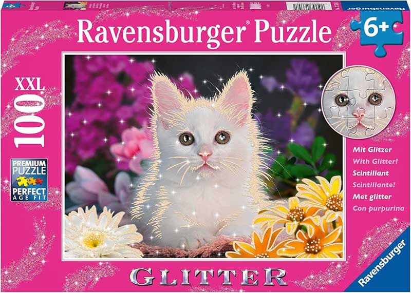 Puzzle slagalice Glitter 100XXL delova Belo mače Ravensburger 13358