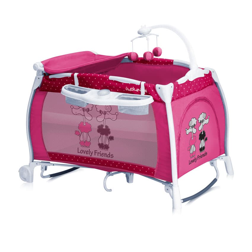 Bertoni Lorelli Prenosivi krevetac sa 2 nivoa iLounge Pink Friends