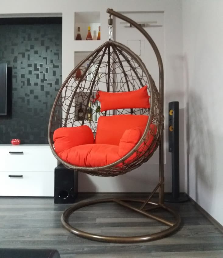 Viseća Ljuljaška od Pletenog Wicker Ratana Sa Jastukom - Anguilla