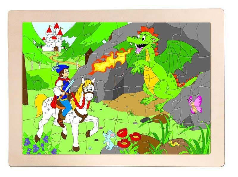 WoodyLand Drveni puzzle Princ i aždaja 91158