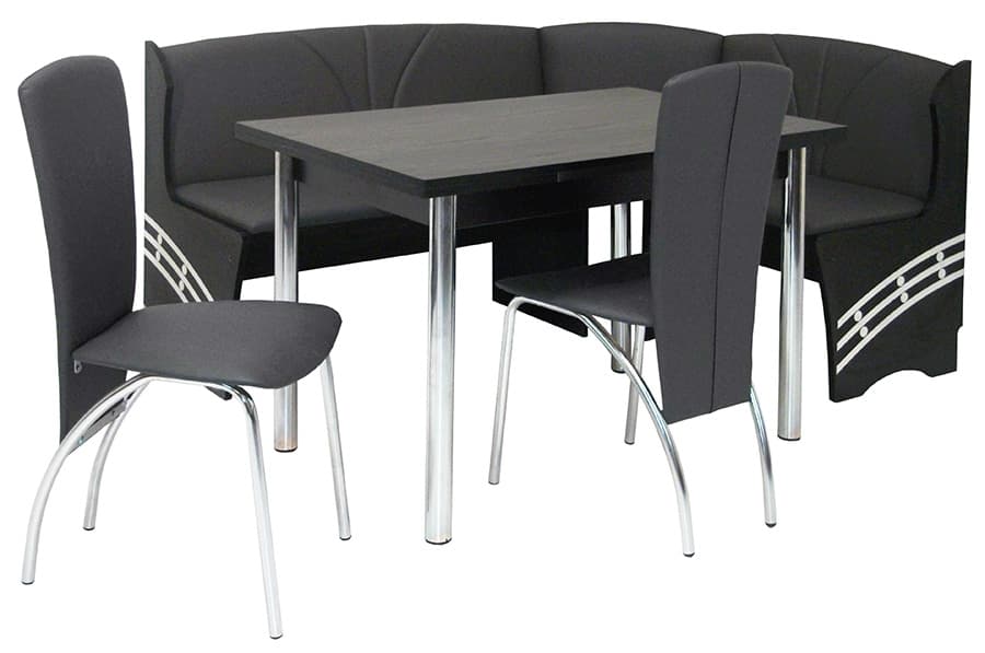 Ugaona trpezarijska garnitura Roda Wenge Siva 164x124
