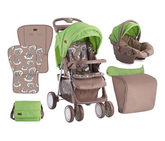 Lorelli Kolica za bebe sa opremom Foxy Beige Green Lambs 10020381732