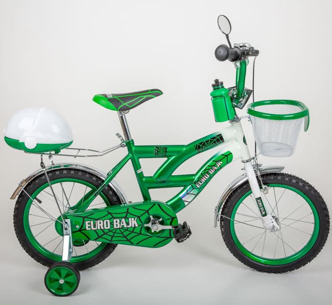 Dečiji bicikl sa pomoćnim točkićima BMX 12 zelena