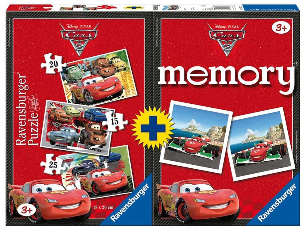 Ravensburger puzzle 60 delova + igra memorije - Cars 2u1 07227