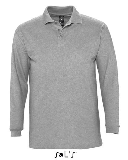 Sols Muška polo majica dug rukav Winter II Grey Melange veličina XL 11353