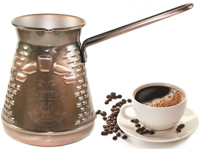 Bakarna džezva sa grbom Srbije za četiri šoljice kafe CL-115C