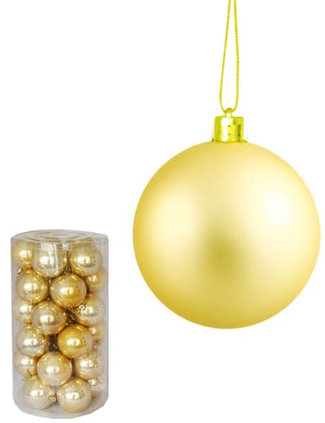 Novogodišnji ukrasi Kugle 7cm Set 30 komada Žuti